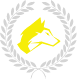 Security emblem featuring a yellow horse head inside a laurel wreath, symbolising strength and protection.