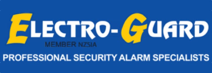 Electro-Guard logo with tagline “Professional Security Alarm Specialists” and member of NZSIA.