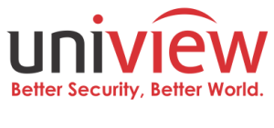 Uniview logo with red and black text and tagline “Better Security, Better World.”